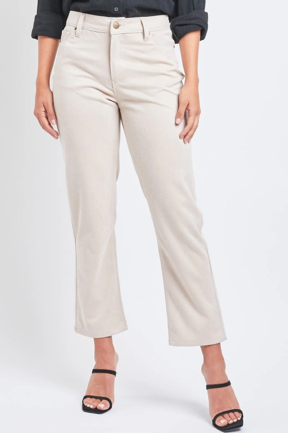 Women's Sueded Twill Comfort Stretch Straight Leg Pant