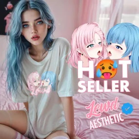 Yuri White Oversized T-Shirt: Channel Your Inner Waifu with Bold, Flirty Vibes!
